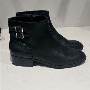 Kelly & Katie Black Ankle Boots with Double Buckle